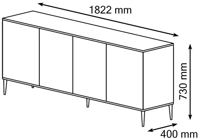 Długa biała komoda z lamelami E3-R54