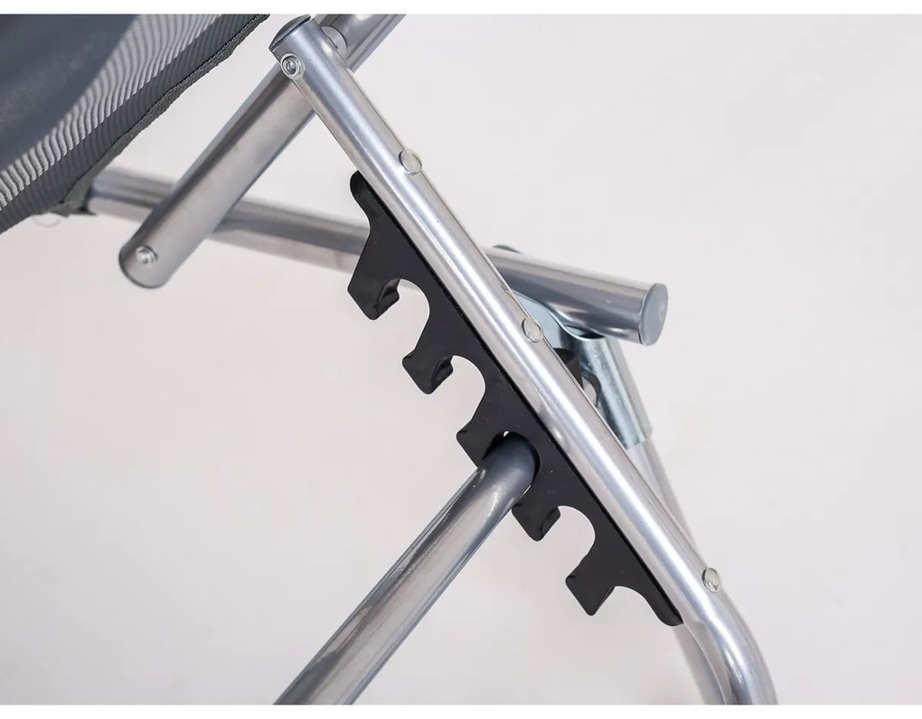 Happy Green Leżak plażowy Athina szary, 190 x 58 x 27 cm