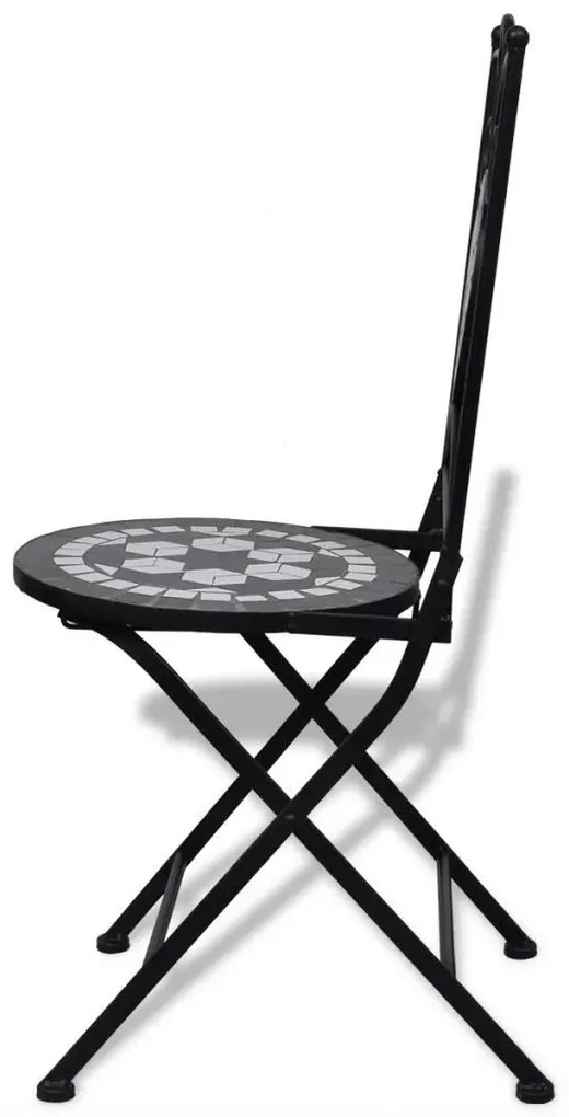 Zestaw ceramicznych krzeseł ogrodowych - czarno T3-Z08