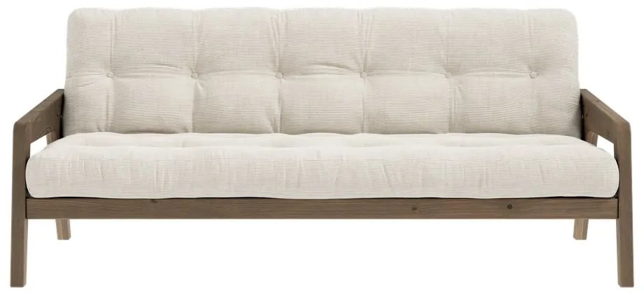 Beżowa sztruksowa rozkładana sofa 204 cm Grab – Karup Design