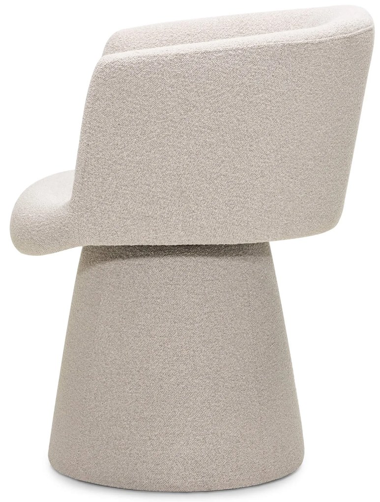 Obrotowy designerski fotel YATO, kremowy