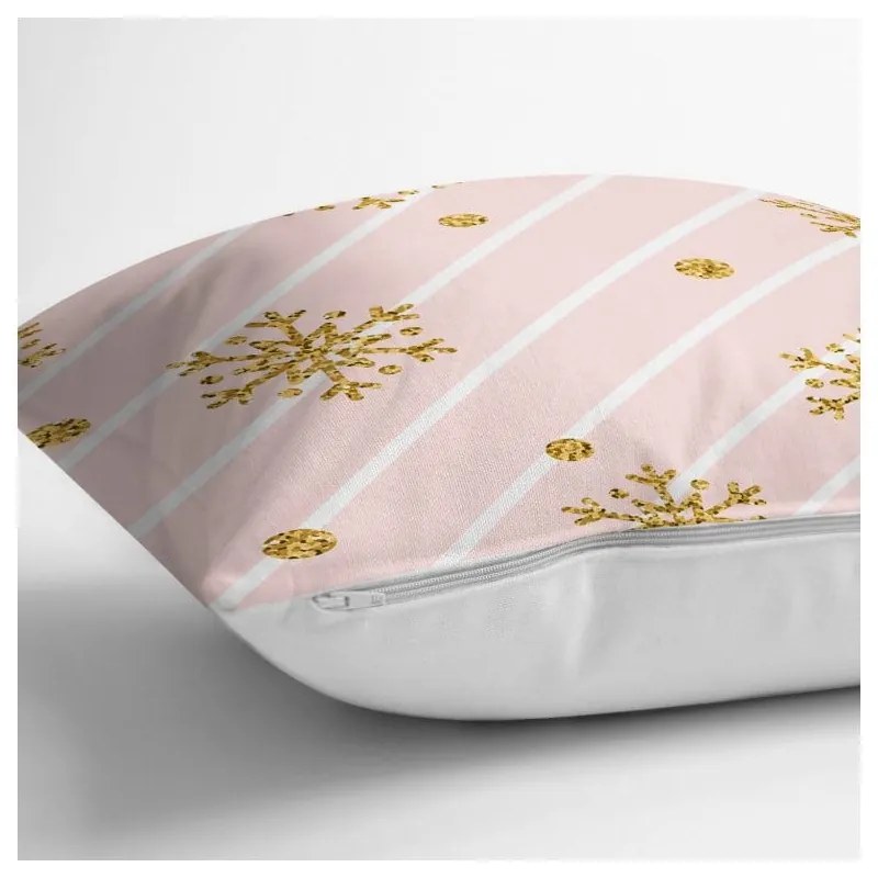 Świąteczna poszewka na poduszkę Minimalist Cushion Covers Gold Snowflakes, 42x42 cm