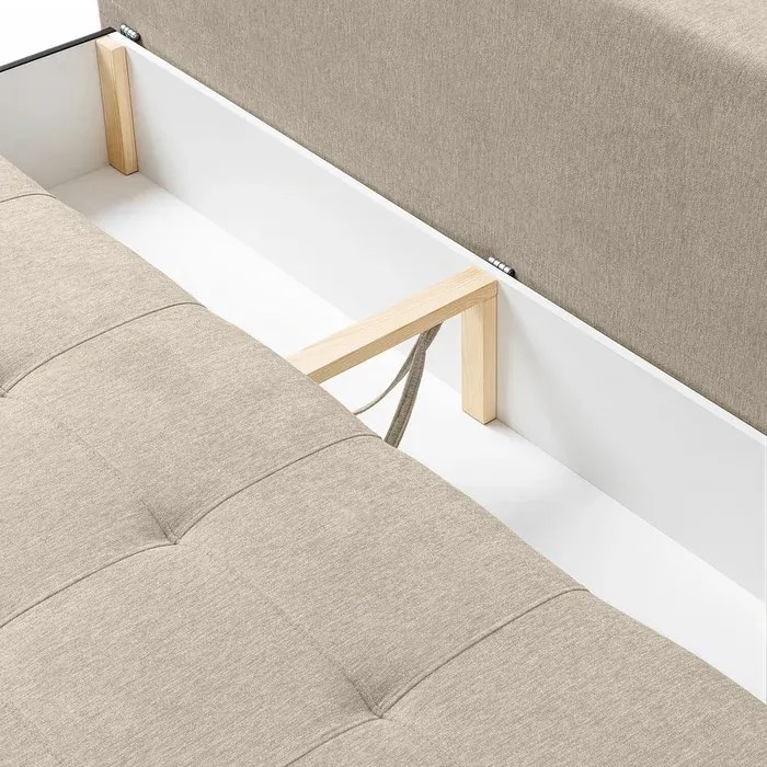 Sofa z Funkcją Spania MORANA Beżowa Nowoczesna