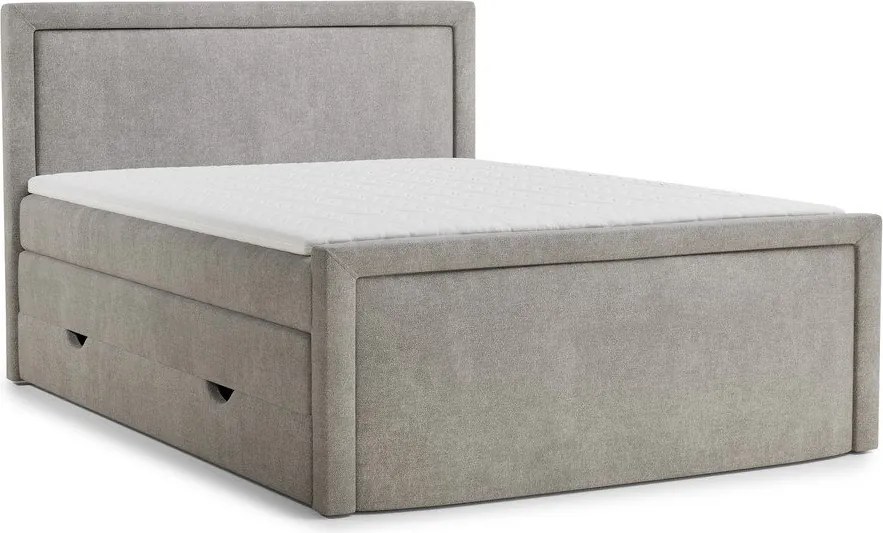 Szarobeżowe łóżko kontynentalne ze schowkiem 160x200 cm Fresco – Maison de Rêve