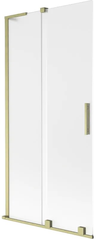 Mexen Velar L parawan nawannowy 2-skrzydłowy rozsuwany 90 x 150 cm, szron, złoty szczotkowany - 896-090-003-31-55