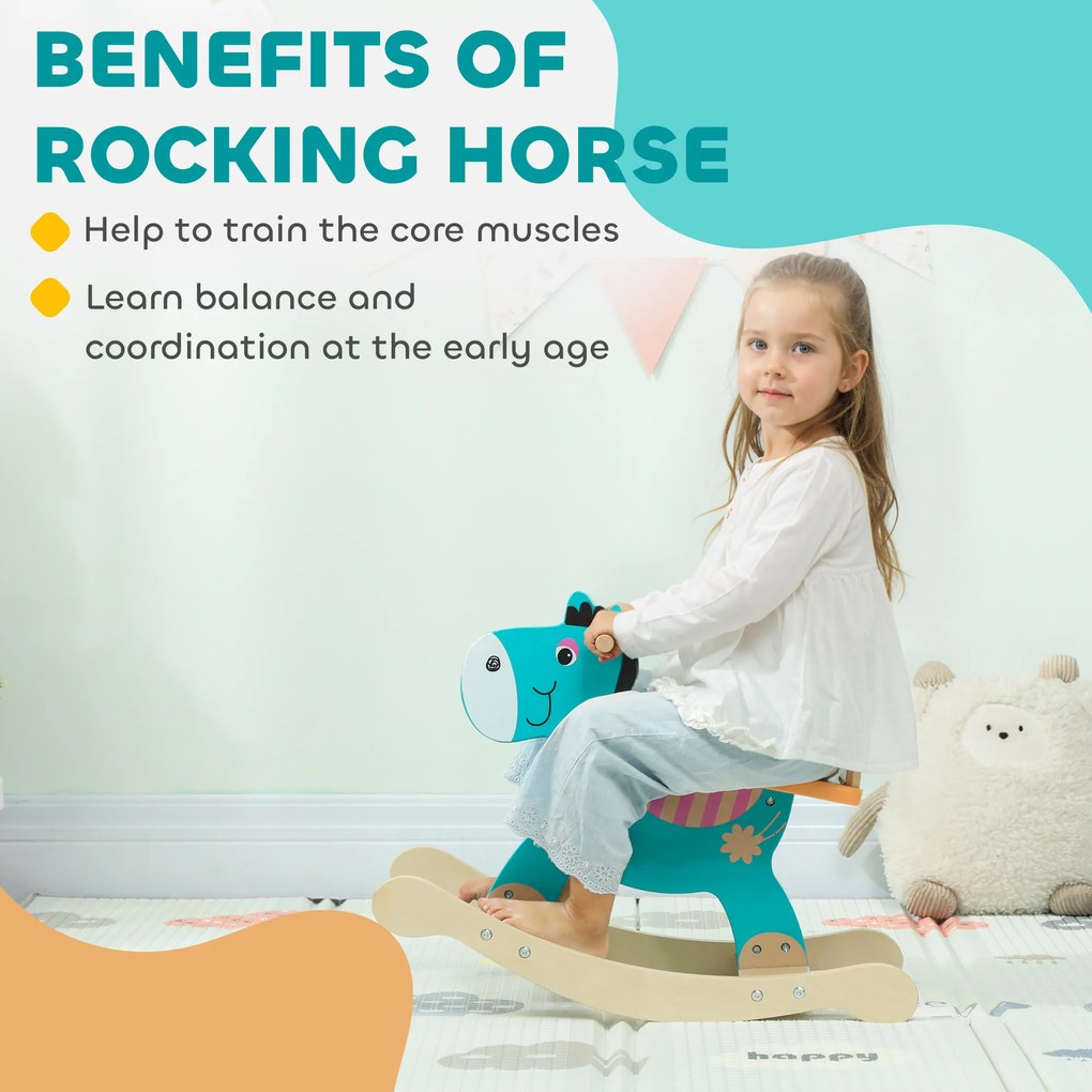 AIYAPLAY Bujak osiołek — zabawka dla niemowląt z uchwytami, siedzisko 59 x 27 x 43 cm, ciemnozielony