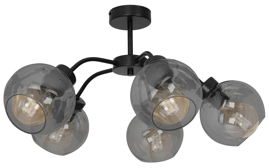 Lampa sufitowa, 5 kloszy kule SOFIA SMOKED 5xE27