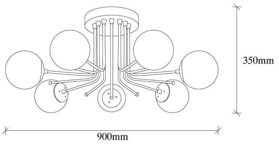 Lampa sufitowa w biało-złotym kolorze ze szklanym kloszem ø 15 cm Daisy – Opviq lights