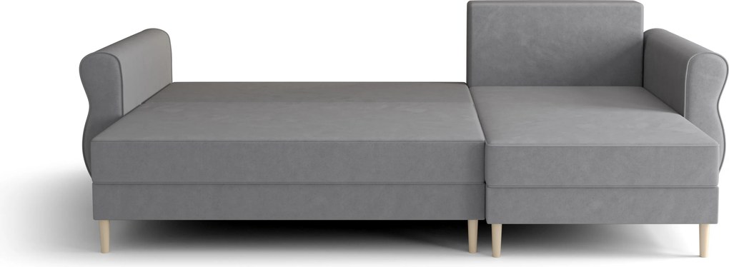 PROMOCJA Rozkładana narożna sofa dwustronna do L SILVIANO 230x140 cm, szara II. jakość