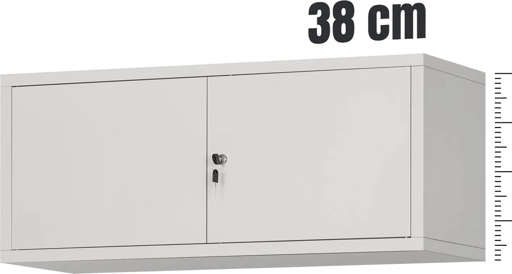 Nadstawka na szafę EWA, 900 x 380 x 400 mm, szara