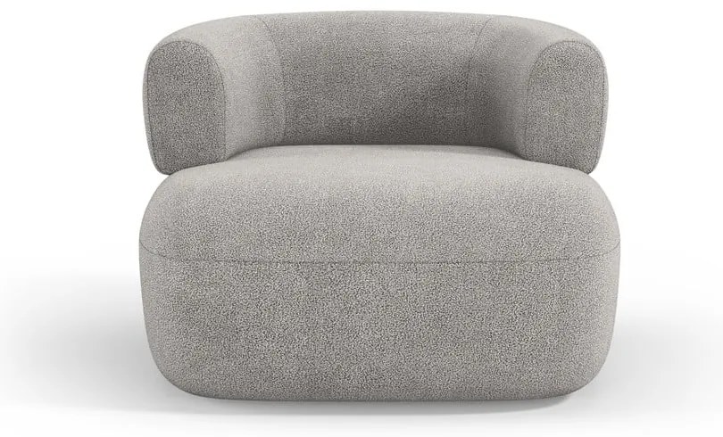 Jasnoszary fotel z materiału bouclé Jenny – Micadoni Home