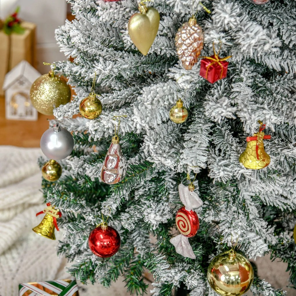 HOMCOM Sztuczna Choinka 225 cm Sosna Olowkowa z Puchem, 738 Gałązek do Wnętrz | Aosom PL