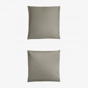 Pack 2 Poszewek Na Poduszki Z Satyny 300 Nitek Sampras Awokado & 60 X 60 Cm - Sklum