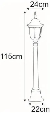 Czarna klasyczna stojąca lampa ogrodowa słupek - 5X S320 B6-P53