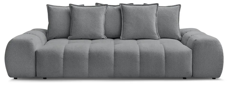 Ciemnoszara rozkładana/ze schowkiem sofa z tkaniny szenilowej 278 cm Everest – Bobochic Paris