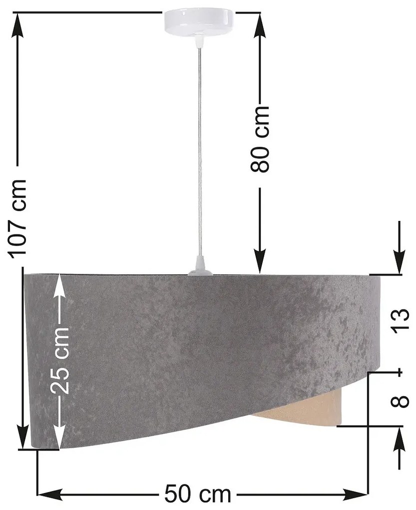 Szaro-biała lampa wisząca nad stół - EX987 T0-E35