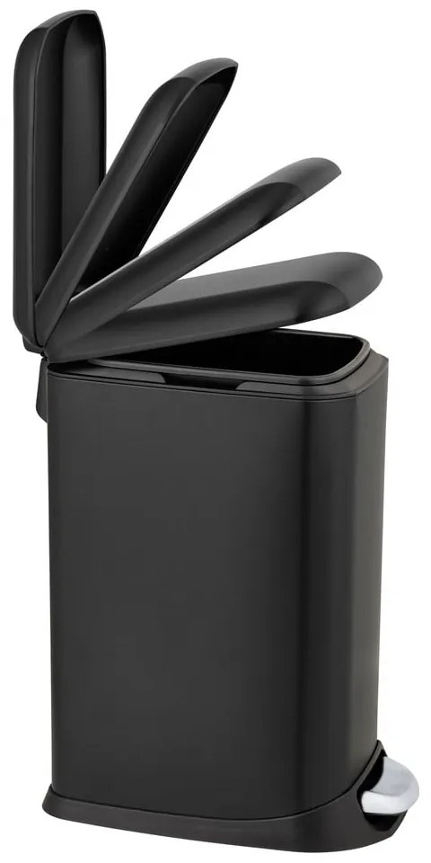 Stalowy kosz na śmieci z pedałem w kolorze matowej czerni 20 l Design – Wenko