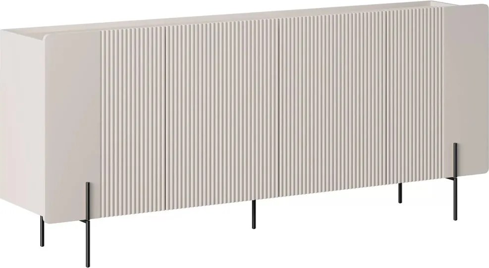 Komoda Malmi 200 cm czterodrzwiowa - kaszmir / czarne nóżki