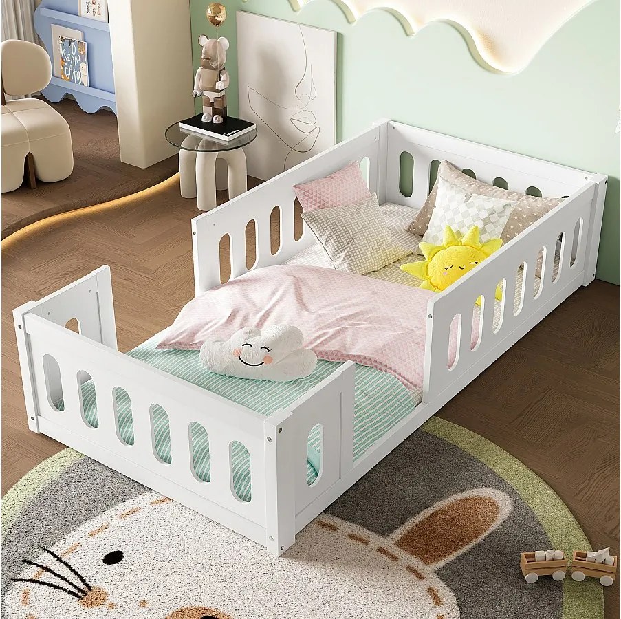 Łóżko dziecięce 90x200 - sosnowe - białe