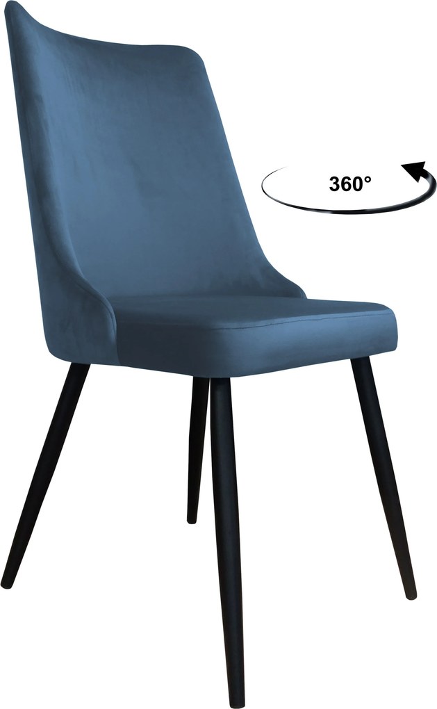 Krzesło Victor tkanina Welur noga metalowa krzesło tapicerowane premium : Kolor nogi - Czarna stożek, Kolor tkaniny - VELVET - MG33, Typ siedziska - Siedzisko obrotowe 360°