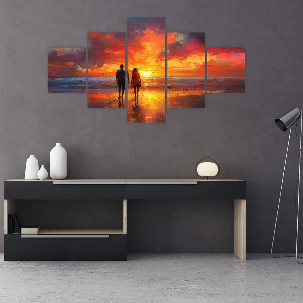 Obraz - Spacer po plaży (125x70 cm)