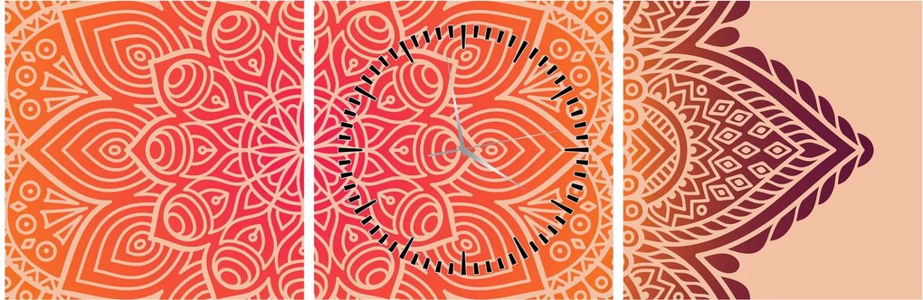 Obraz - Mandala sztuka (z zegarem) (90x30 cm)