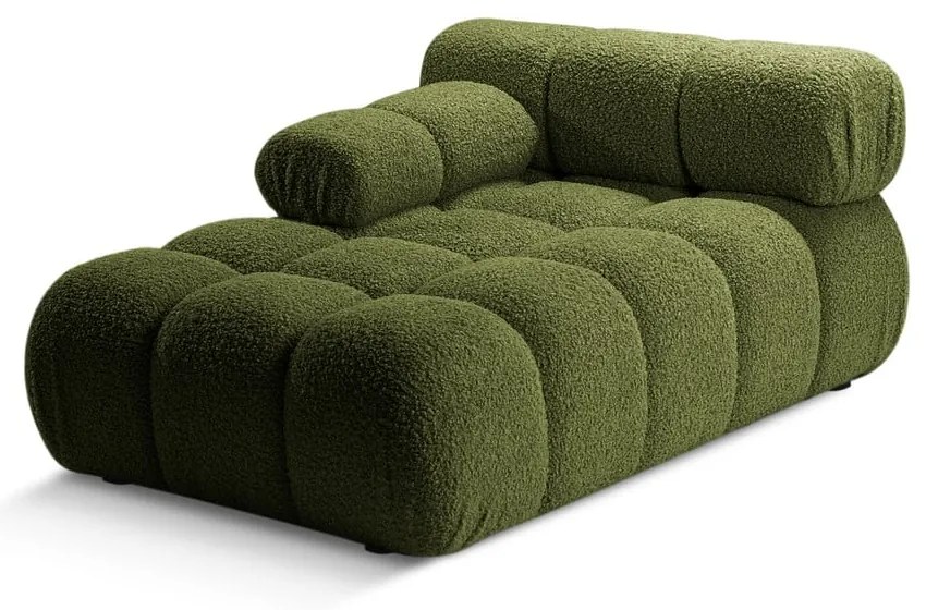 Zielony moduł sofy z materiału bouclé (lewostronny) Bellis – Micadoni Home