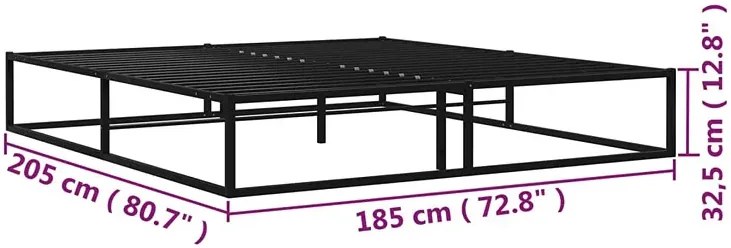 Czarne metalowe łóżko w stylu industrialnym 180x200 cm - Arfas