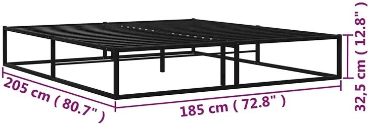 Czarne metalowe łóżko w stylu industrialnym 180x200 cm - Hepa
