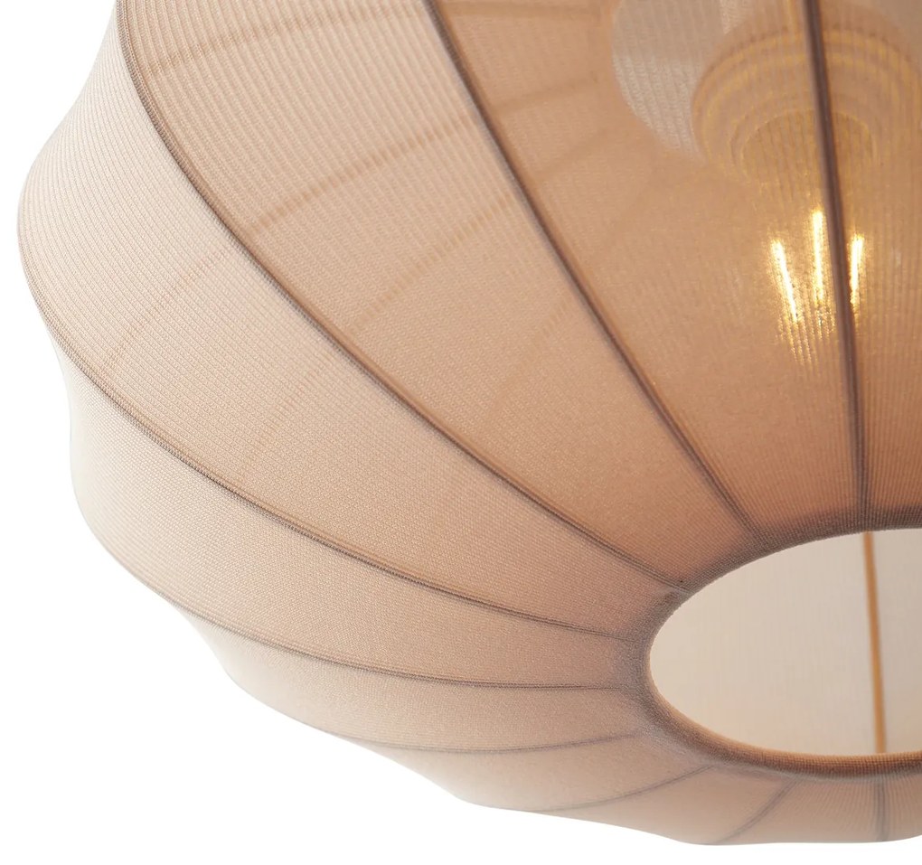 Lampa wisząca Japandi beżowa z materiałowym abażurem 2-źródła światła - BidaJapandi Oswietlenie wewnetrzne