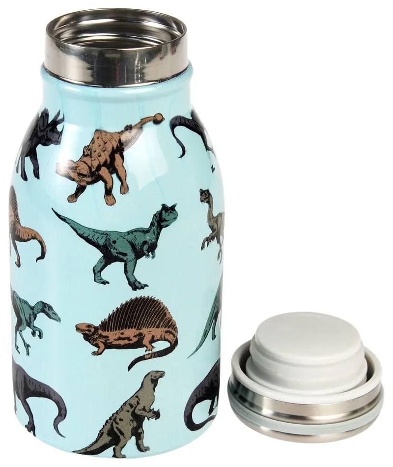 Jasnoniebieska butelka dla dzieci ze stali nierdzewnej 250 ml Prehistoric Land – Rex London