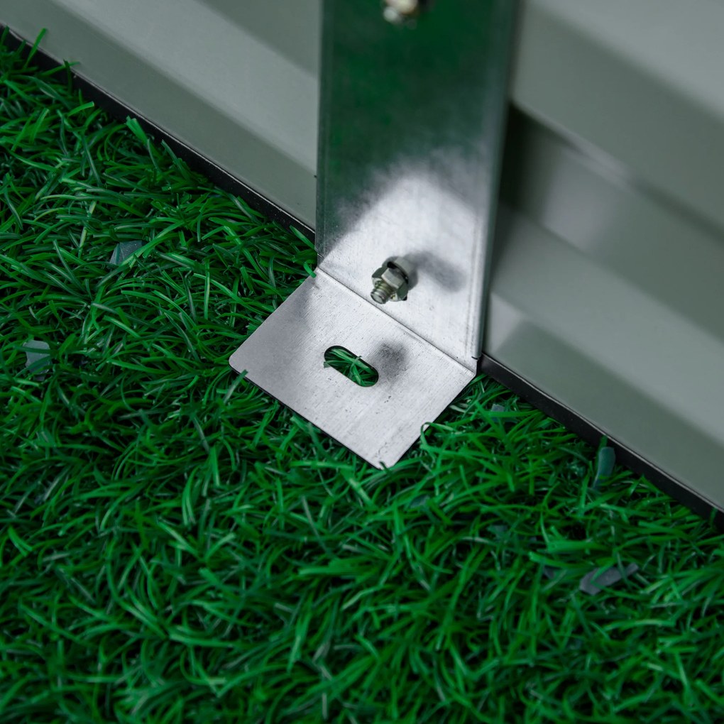 Outsunny Wysokie Grządki ze Stali, otwarte dno, łatwy montaż, 95 dł. x 90,5 szer. x 29,8 wys. cm, Szary