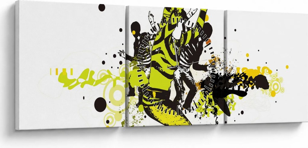 Obraz - Street dance (z zegarem) (90x30 cm)