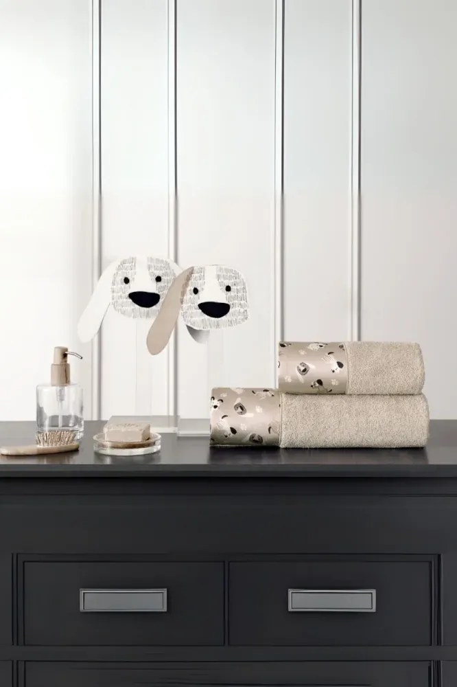 Podarunkowy zestaw ręczników dla dzieci BEAGLE, 2 szt Beżowy