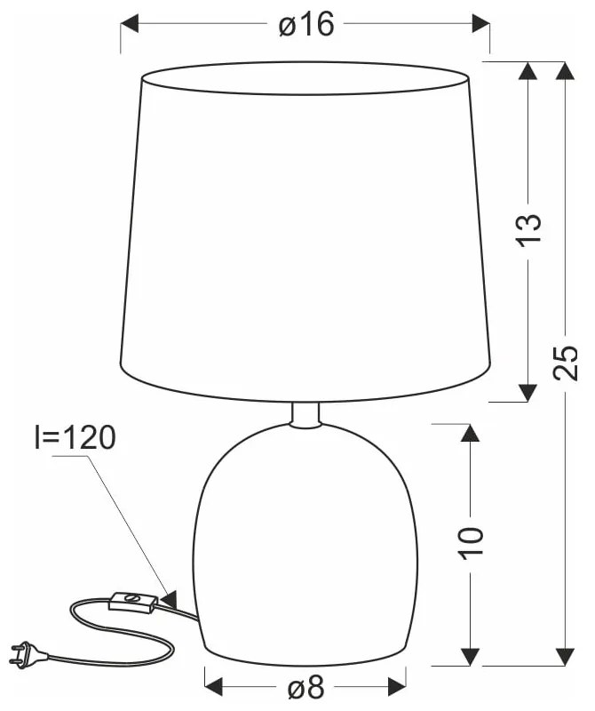 Kremowa lampa stołowa z tekstylnym kloszem (wys. 25 cm) Adelina – Candellux Lighting