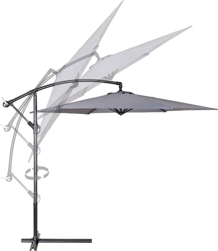 Happy Green Parasol ogrodowy podwieszany LUGO antracyt, 300 cm