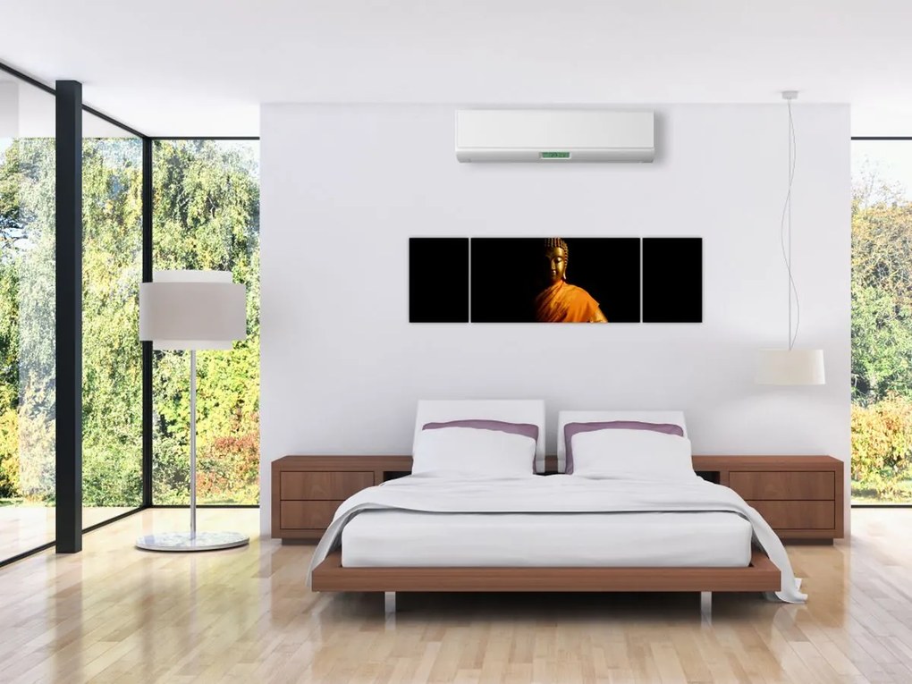 Obraz - Posąg Złotego Buddy (170x50 cm)