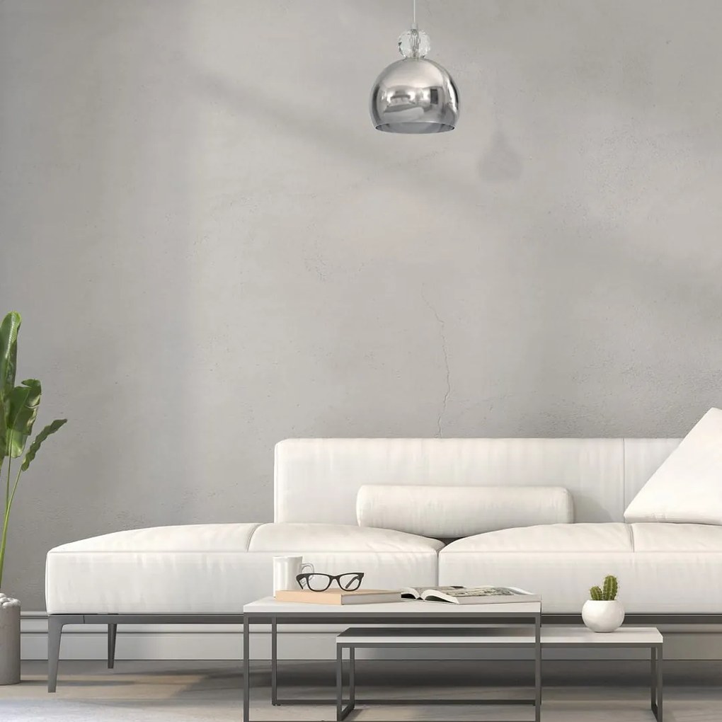 Lampa Wisząca Srebrna Kula Pojedyncza TOLEDO 1xE27