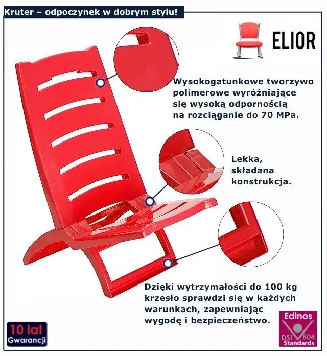 Krzesło czerowne ogrodowe C7-N42