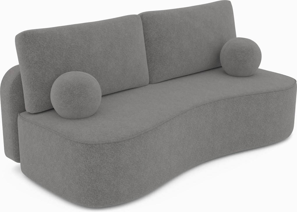 Masseno Sofa ROTONDO z funkcją spania i pojemnikiem na pościel, Rozkładana sofa - Szary, ANTHOLOGY 17