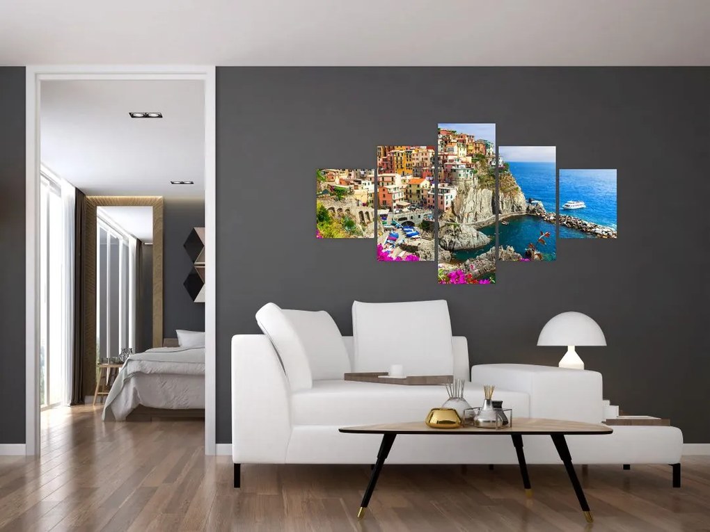 Obraz - Włoska wioska Manarola (125x70 cm)