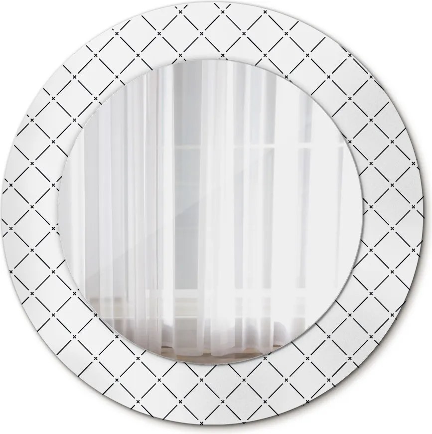 Lustro dekoracyjne okrągłe Poprzeczne linie