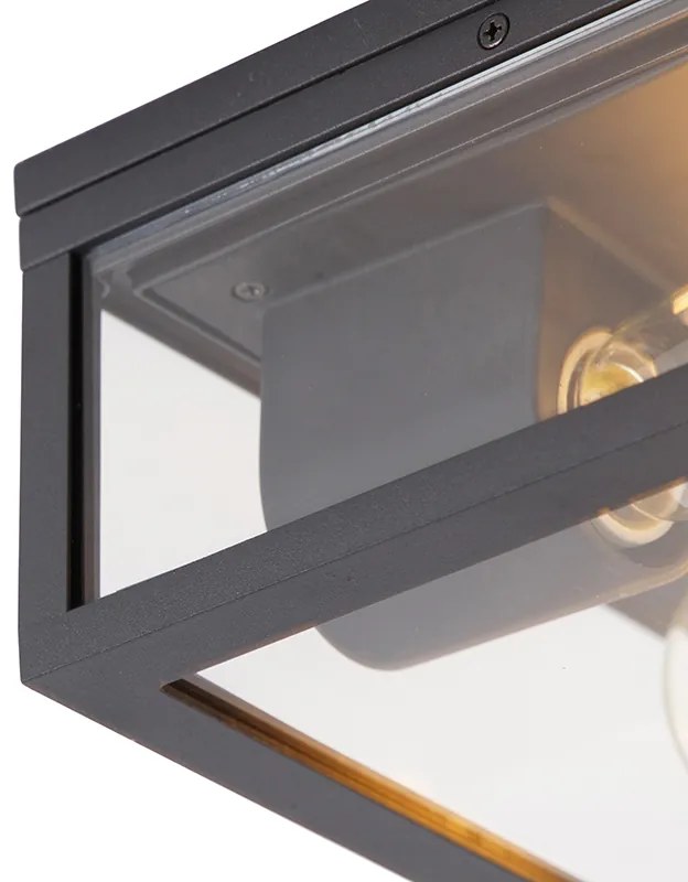Zewnetrzna Industrialna lampa sufitowa czarna IP44 2-światła - CharloisDesignerski Oswietlenie zewnetrzne