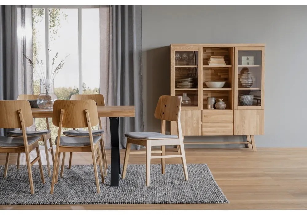 Naturalna witryna z litego drewna dębowego 130x150 cm Brooklyn – Rowico