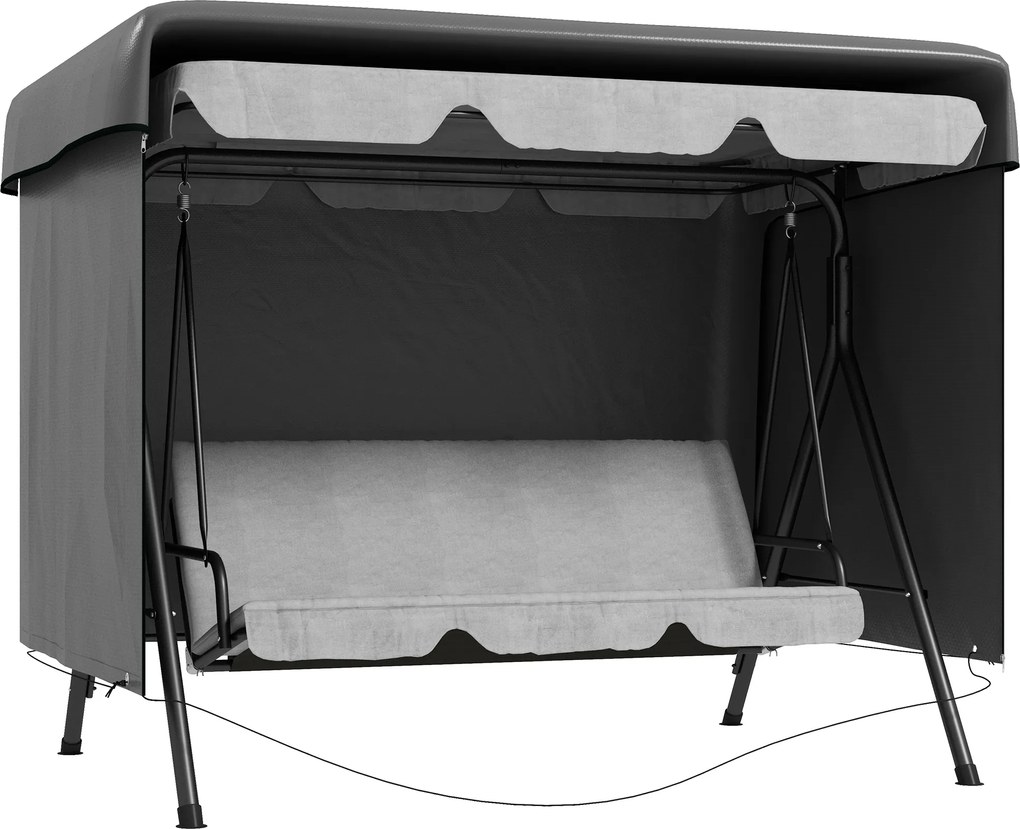 Outsunny Pokrowiec na meble ogrodowe, osłona ochronna na meble zewnętrzne, 215 cm x 155 cm x 150 cm, Ciemnoszary | Aosom PL