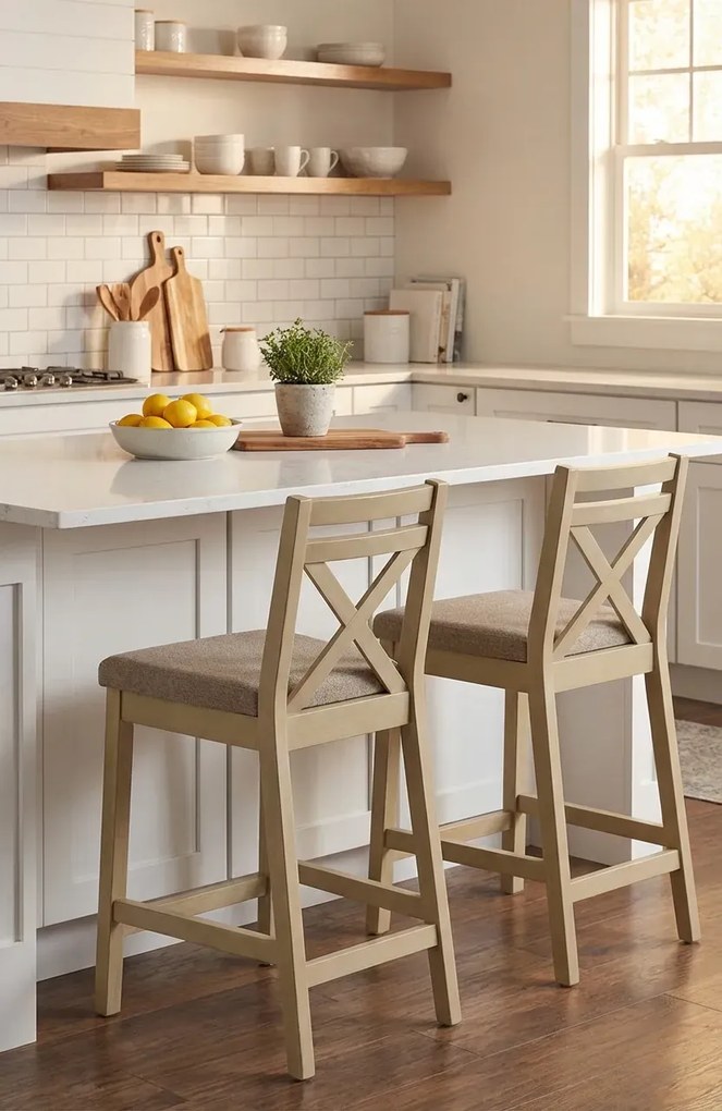 Drewniane skandynawskie krzesło barowe dąb sonoma L9-R77