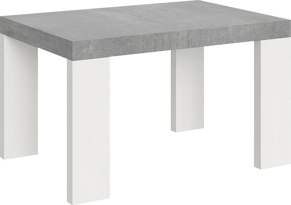Rozkładany stół 90x130/234 cm Roxell Mix Cementowy blat - Nogi z białego jesionu