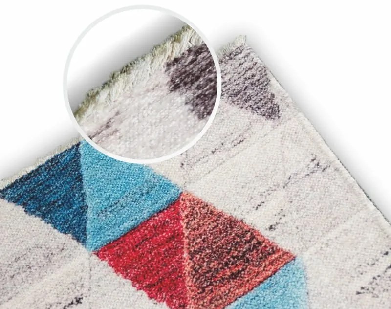 Dywan bawełniany Pescara trójkąty multikolorowe 120 cm x 170 cm