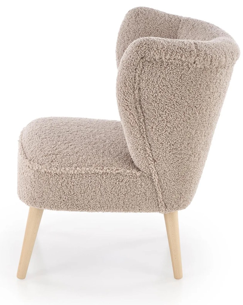 MOCCA Fotel wypoczynkowy Cappucino SVEN TEDDY Nowoczesny Boho Drewno