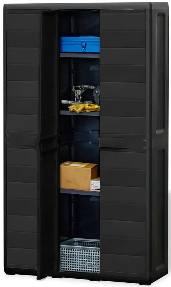 Czarna szafa gospodarcza do piwnicy i ogrodu Z1-H30